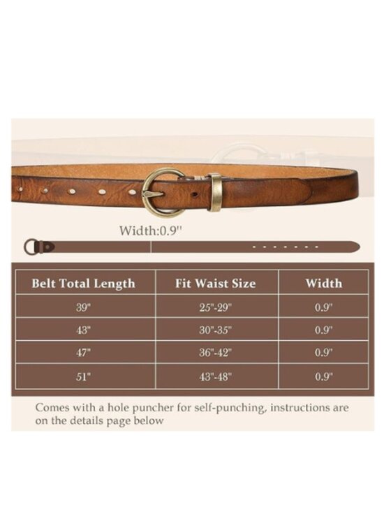 Women\'s Genuine Leather Belts Trendy Vintage Thin Leather Belt main image 4